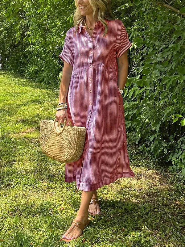 Maya | Elegante Gestreepte Jurk
