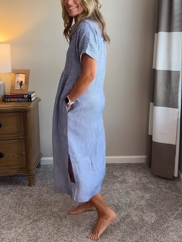 Maya | Elegante Gestreepte Jurk