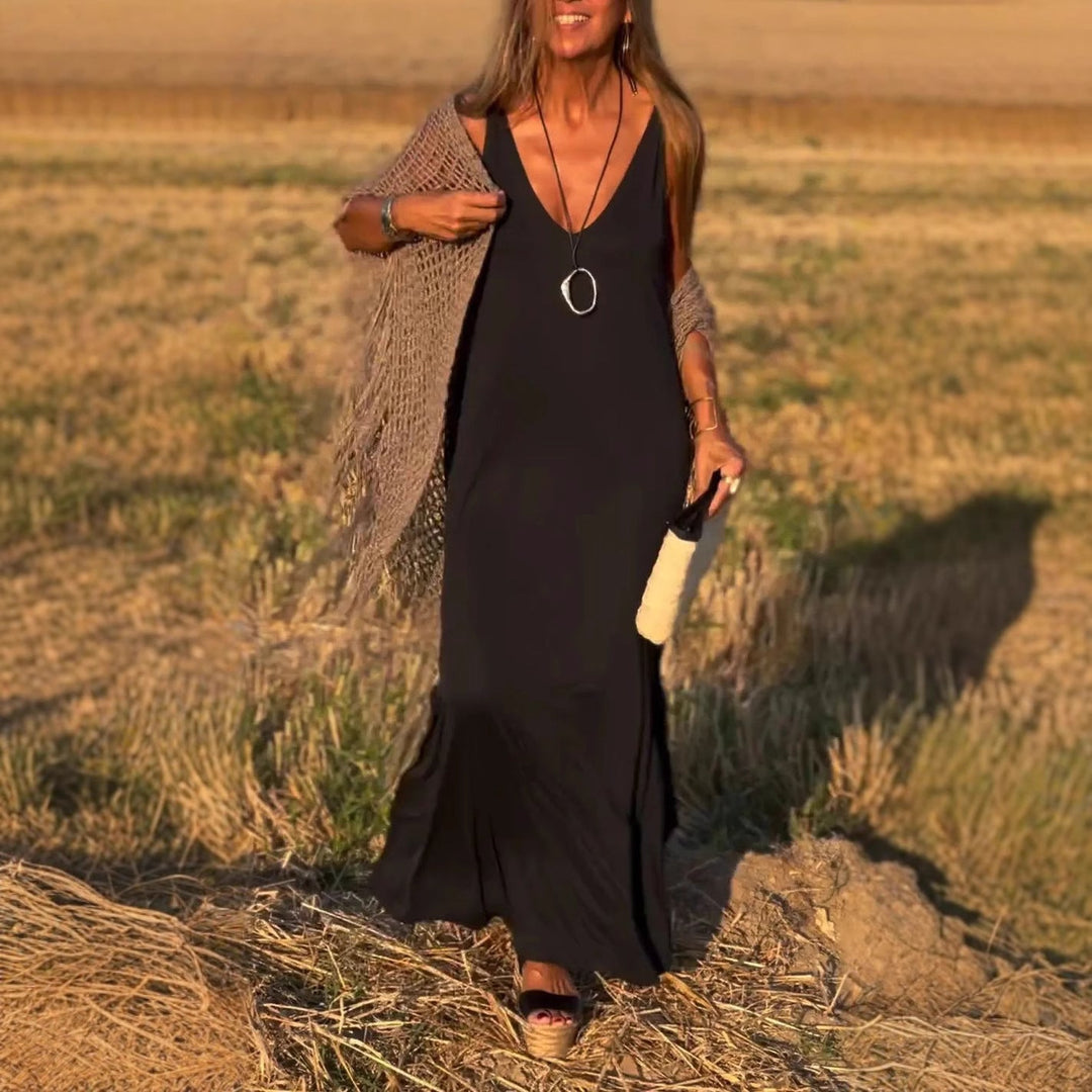 Carolina | Elegante Lange Jurk Zonder Mouwen