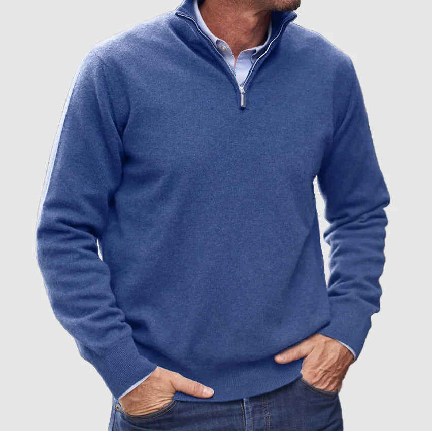 Mitch - Long Sleeve Zip-Up Sweater