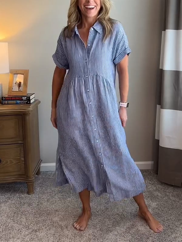 Maya | Elegante Gestreepte Jurk