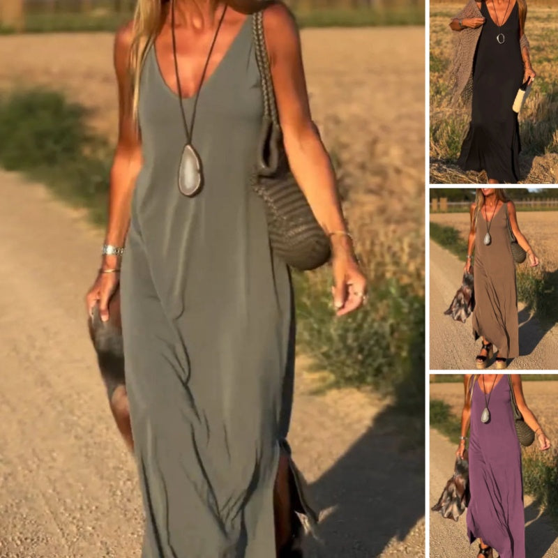 Carolina | Elegante Lange Jurk Zonder Mouwen