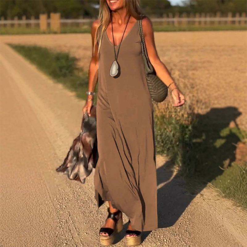 Carolina | Elegante Lange Jurk Zonder Mouwen